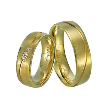 18K Gold Plating Titanium Rings for Couple Universary Gift